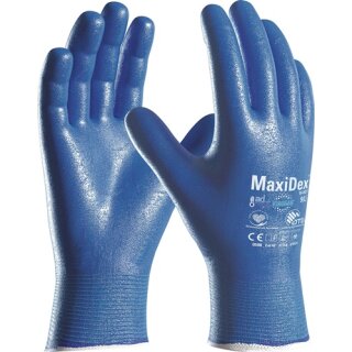 Handschuhe MaxiDex® Gr.9 blau EN ISO 374-5/EN 388 PSA III ATG