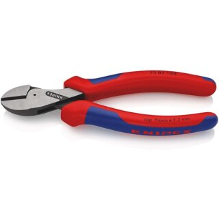 Kompaktseitenschneider X-Cut® L.160mm Kopf pol.Mehrkomp.-Hülle KNIPEX