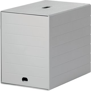 Schubladenbox 7 Schubl.m.versenkbarer Frontklappe grau H322xB250xT365mm DURABLE