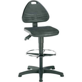 Arbeitsdrehstuhl ISITEC Bodengleiter+Fußring Integralschaum schwarz