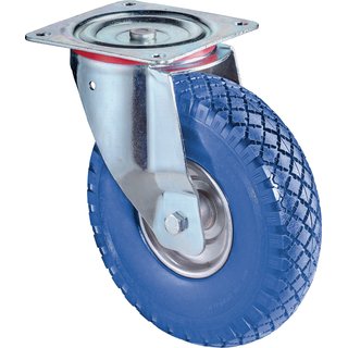 Lenkrolle D.260mm Trgf.160kg m.Platte Radkrper STA PU blau BS ROLLEN