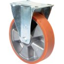 Bockrolle 200mm 600kg Guß-PUR 138x110mm Alu.BS ROLLEN