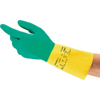 Chemiehandschuh AlphaTec® 87-900 Gr.8,5-9 grün/gelb EN 388,EN 374,EN 421