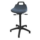 Drehhocker m.Bodengleitern PU-Schaum blau Sitz-H.490-680mm