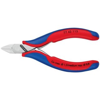 Elektronikseitenschneider L.115mm Form 4 Facette nein 2K-Hlle spiegelpol.KNIPEX