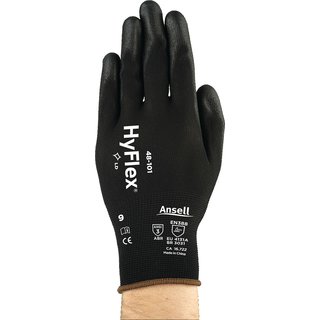 Handschuhe HyFlex 48-101 Gr.7 schwarz EN 388 PSA II Nyl.m.PU ANSELL