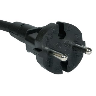 Anschlussleitung H05RN-F 2x1 mm 5m m.Konturenstecker schwarz f.Innen