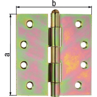 Scharnier H.76mm B.76mm S.2mm STA galv.gelb verz.quad.GAH