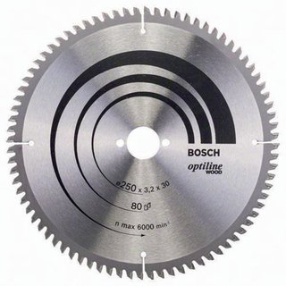 Kreissgeblatt AD 250mm Z.80 WZ/N Bohr.30mm Schnitt-B.3,2mm HM BOSCH