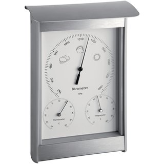 Wetterstation H215xB145xT70mm silber/wei Alu/KU f.innen/auen TFA