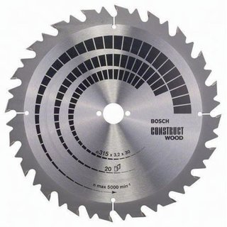 Kreissgeblatt AD 315mm Z.20 WZ Bohr.30mm Schnitt-B.3,2mm HM BOSCH