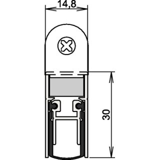 Türdichtung Schall-Ex® DUO L-15 WS 1-382 2-s.L.1083mm Alu.silberf.HLT ATHMER