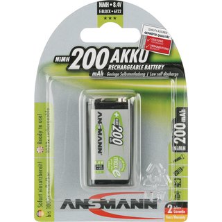 Akkuzelle maxE 8,4 V 200 mAh 9V E-Block HR9V 1 1St./Blister ANSMANN