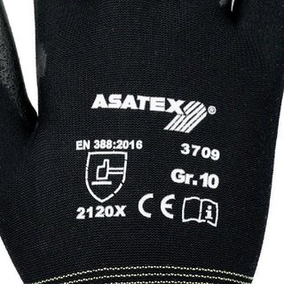 Handschuhe Gr.7 schwarz PA m.Soft-Polyurethan ASATEX