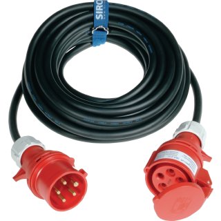 CEE-Verlängerung m.Phasenwender 16 A 400 V 25m H07RN-F 5x2,5 mm² schwarz IP44