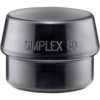 Schonhammerkopf SIMPLEX Kopf-Ø 80mm Gum.schwarz mittelh.HALDER