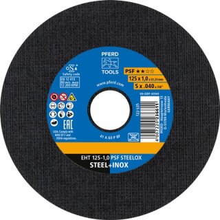 Trennschleifscheibe EHT 125-1,0 A 60 P PSF-INOX/22,23 D.125xB.1xH.22,23mm