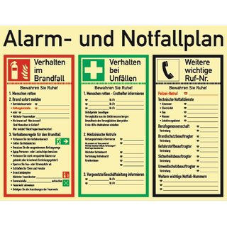 Alarm-/Notfallplan ASR A1.3/DIN EN ISO 7010/DIN 67510 L620xB480mm Ku.