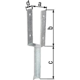 U-Pfostenträger ETA-10/0210 91x200x200x50mm TZN m.Betonanker a.T-Eisen GAH