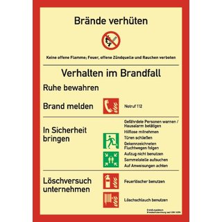 Brandschutzzeichen DIN EN ISO 7010 L210xB297mm Brandschutzordnung Folie