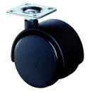 Kunststoffdoppelrolle D.50mm Trgf.40kg m.Platte PA...