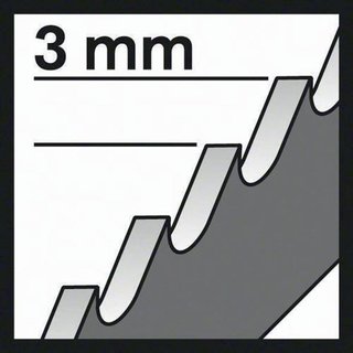 Stichsgeblatt T 111 C Gesamt-L.100mm Zahnt.3mm HCS 5 St./Karte BOSCH