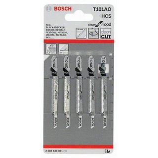 Stichsgeblatt T 101 AO Gesamt-L.83mm Zahnt.1,4mm HCS 5 St./Karte BOSCH