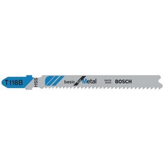 Stichsgeblatt T 118 B Gesamt-L.92mm Zahnt.1,9 -2,3mm HSS 5 St./Karte BOSCH