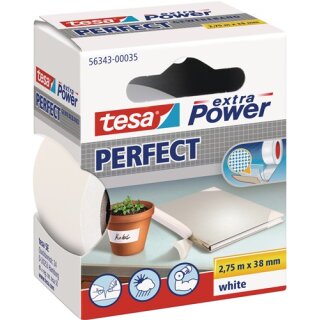 Gewebeband ext.Power® 56343 weiß L.2,75m B.38mm Rl.TESA