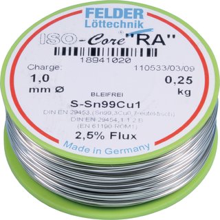 Ltdraht ISO-Core RA 1,5mm 250g S-Sn99Cu1 FELDER