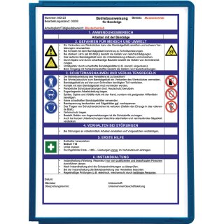 Sichttafel PP m.Profilrahmen dunkelblau DIN A4 reflexionsarm 5St./Btl.