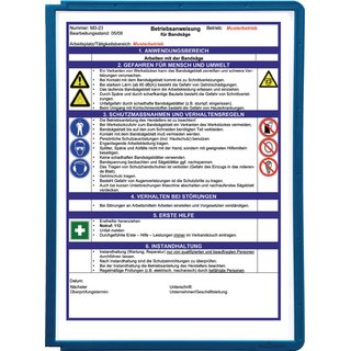 Sichttafel PP m.Profilrahmen dunkelblau DIN A4 reflexionsarm 5St./Btl.DURABLE