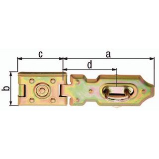 Sicherheits-berfalle 70x26x32mm Stahl roh galv. gelb verz.