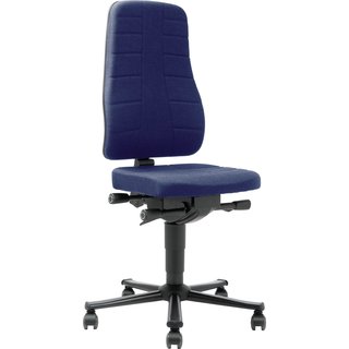 Arbeitsdrehstuhl All-In-One Highline Rollen Stoffpolster blau 450-600mm BIMOS