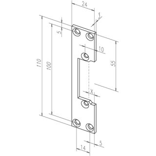 Flachschließbl.107 STA verz.ktg.B.24xL.110mm DIN L/R ASSA ABLOY