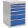 Schubladenschrank H1019xB705xT736mm lichtgrau/signalblau 6 Schubl.Vollauszug
