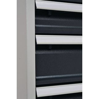 Schubladenschrank H1019xB705xT736mm lichtgrau/grau 6 Schubl.Vollauszug