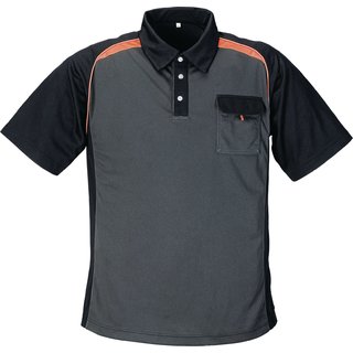 Herrenpoloshirt Gr.M dunkelgrau/schwarz/orange TERRATREND