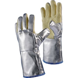 Hitzeschutzhandschuhe 5-Finger Universalgre gelb/silber m.alumin.Preox-Aramid