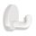 Einzelhaken 477.90.010 einfach A.45mm PA reinweiß 99 D.50mm HEWI