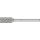 Kleinfrässtift Form ZYAS D.6mm Kopf-L.13mm Schaft-D.3mm HM Verz.3 PLUS PFERD