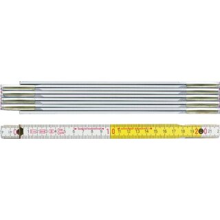 Gliedermaßstab 9802 L.2m B.16mm mm/cm EG III Buche weiß-gelb BMI