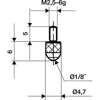 Messeins.L.6mm KGL M2,5 HM z.Messuhren KFER