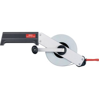 Bandmaß Tracker TR Band-L.50m Band-B.13mm Stahlband weiß/Einfachrahmen a.Alu EG2