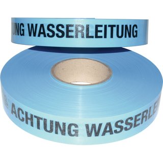 Trassenwarnband Aufdruck Achtung Wasserleitung B.40mm L.250m blau