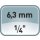 Adapter 870/4 Antriebssechskant 1/4 Zoll Abtriebs-4-KT.1/4 Zoll L.50mm WERA