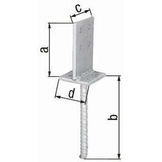 T-Pfostentrger 130x200x80x80mm STA roh TZN GAH