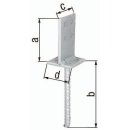 T-Pfostenträger 130x200x80x80mm STA roh TZN GAH