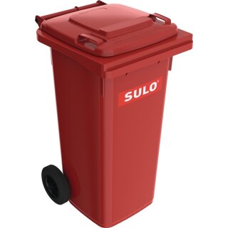 Müllgroßbehälter 120l HDPE rot fahrbar,n.EN 840 SULO