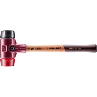 Schonhammer SIMPLEX L.350mm Kopf-Ø 50mm mittelh./hart HO Gum.schw./Plastik rot